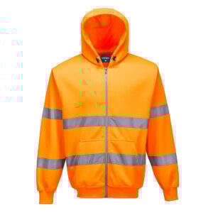 Hi-Vis Zipped Hoodie - Orange