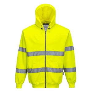 Hi-Vis Zipped Hoodie - Yellow