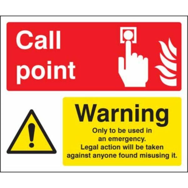 Fire alarm warning only to be operated in emergency