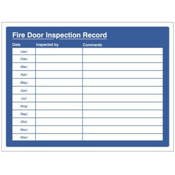 Fire door inspection record