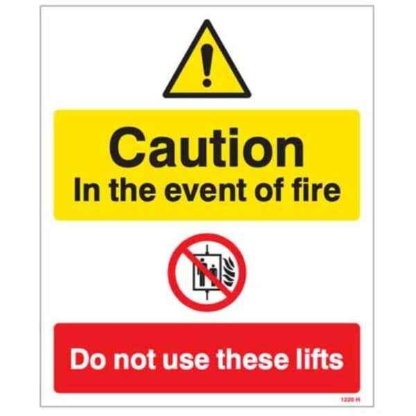 Caution in the event of fire - do not use these lifts