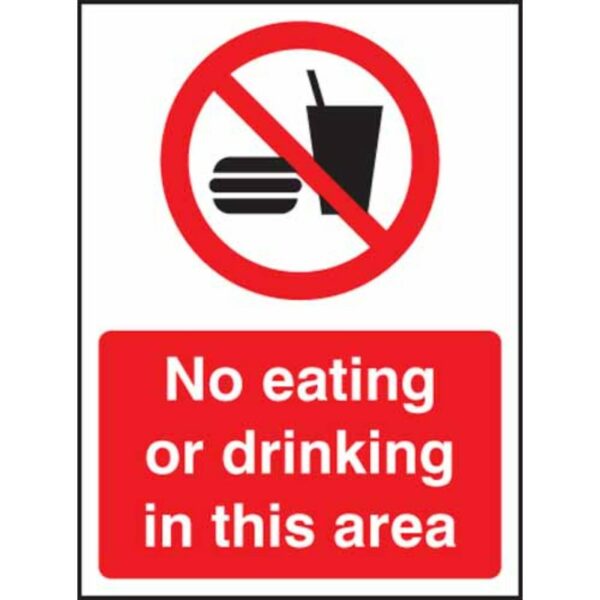 No eating or drinking in this area