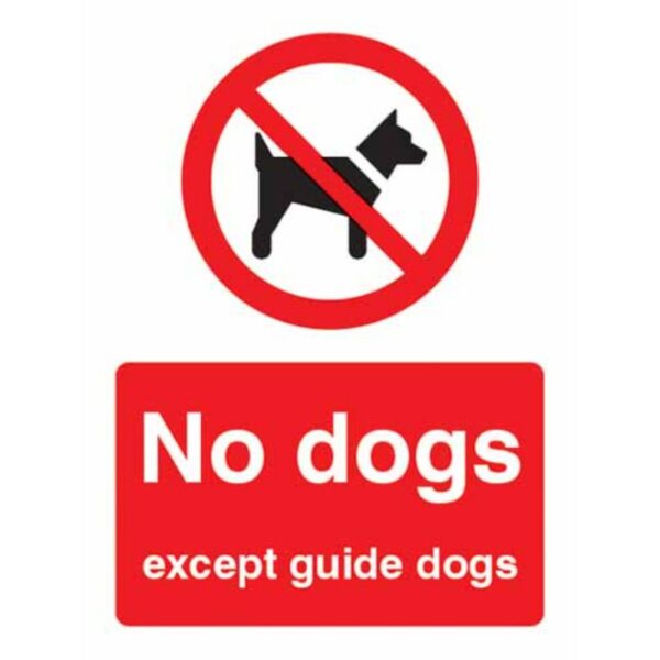 No dogs except guide dogs