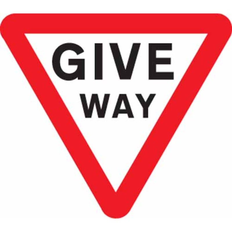 Give way Class R2 Permanent 600mm triangle (3mm aluminium composite ...