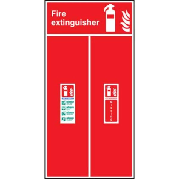 Fire extinguisher location board - abc powder