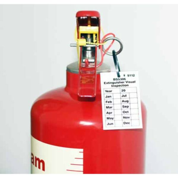 Extinguisher visual inspection tag 50x80mm (pack of 10)