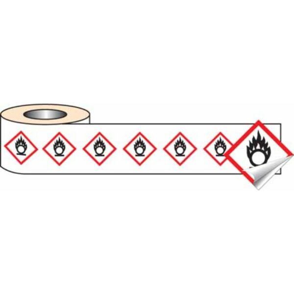 250 S/A labels 100x100mm GHS Label - Oxidiser