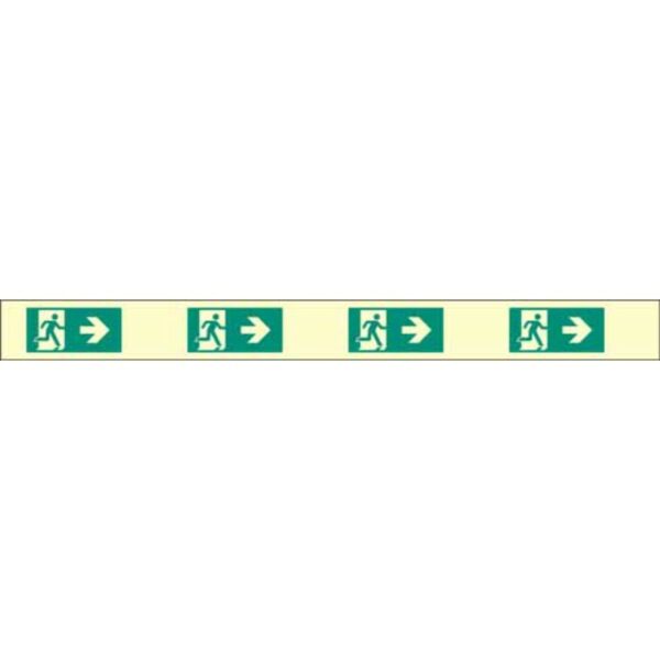 Fire exit right marking strips 900x80mm photoluminescent