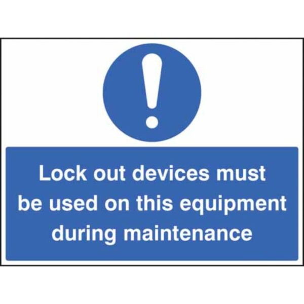 Lockout devices must be used on this equipment during maintenance