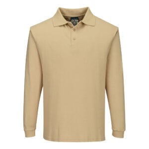 Modaflame Knit FR Long Sleeve Polo Shirt - Tan
