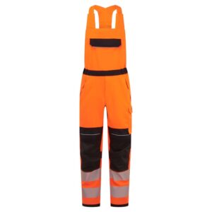 PW3 Modaflame Work HVO Multi-Norm FR Bib and Brace - Orange/Black