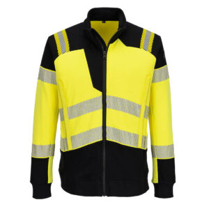 PW3 Modaflame Knit Hi-Vis FR Full Zip Sweatshirt - Yellow/Black