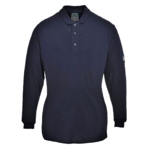 Modaflame Knit FR Women's Long Sleeve Polo Shirt - Navy