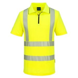KX3 Sport Hi-Vis Zip Polo Shirt S/S - Yellow