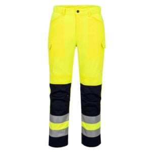 Hi-Vis Mesh Panel Trousers - Yellow/Navy