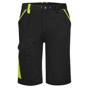 WX1 Two Tone Cotton Shorts - Black/Yellow