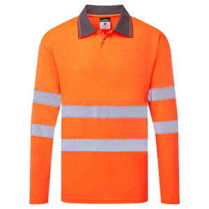ES1 Essential Hi-Vis Polo Shirt L/S - Orange