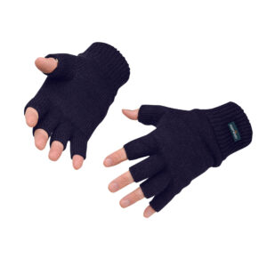 Insulated Fingerless Knit Glove - Navy