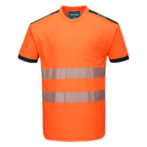 PW3 Hi-Vis T-Shirt  S/S - Orange/Black